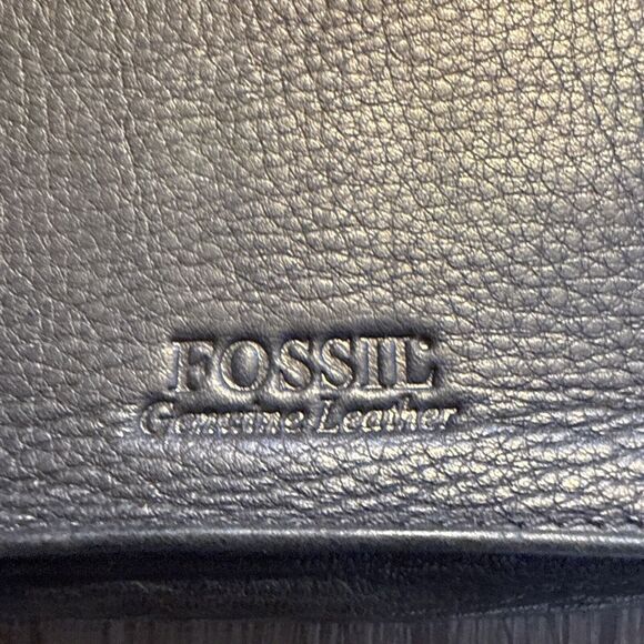 LEXUS Leather Wallet Business Card Holder By Fossil Black Credit Card Holder - Picture 2 of 12